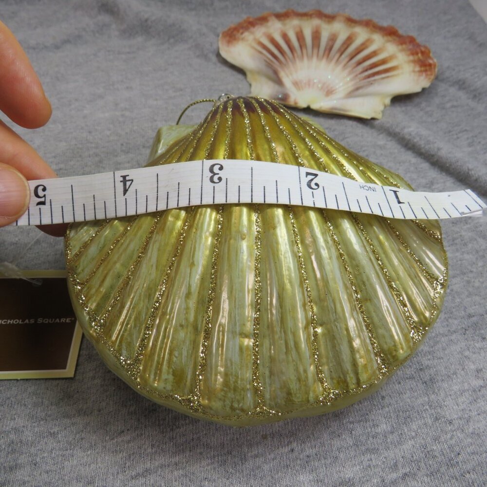 Sea Shell Blown Glass & Glittered with other Nautical Ornaments - Picture 11 of 15